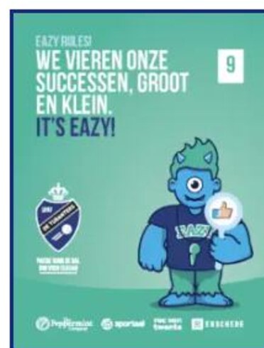 Poster van Eazy! met de tekst: we vieren onze successen, groot en klein. It's EAZY! 